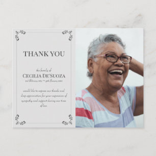  Sympathy Funeral Grief Thank You Light Grey Photo Postcard