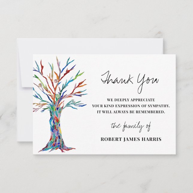 Sympathy Funeral Memorial Thank You  (Front)