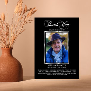 Sympathy Funeral Memorial THANK YOU Photo Silver