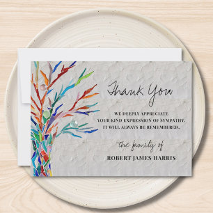 Sympathy Funeral Memory Thank You Card