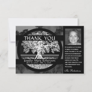 Sympathy Funeral Photo THANK YOU Tree of Life