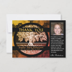 Sympathy Funeral Photo THANK YOU Tree of Life