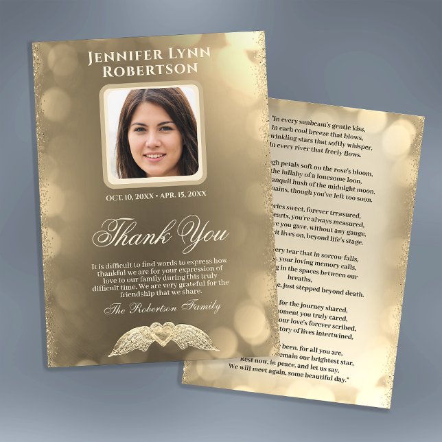 Sympathy Funeral Photo THANK YOU with Heart (Creator Uploaded)