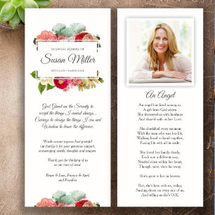 Sympathy Funeral Thank You Cards Floral Photo