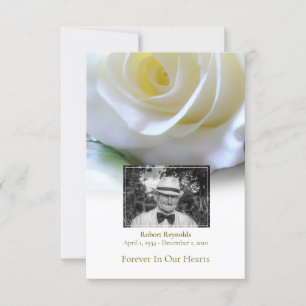 Sympathy Funeral White Rose Photo Thank You