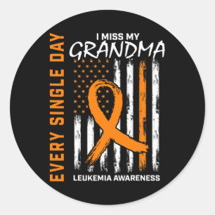 Sympathy Gifts For Loss Of Grandma Leukaemia Aware Classic Round Sticker