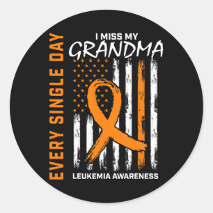 Sympathy Gifts For Loss of Grandma Leukaemia Aware Classic Round Sticker