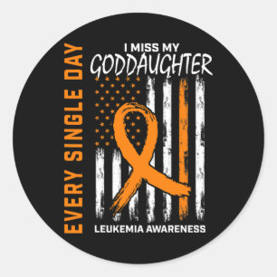 Sympathy Gifts Loss of Goddaughter Leukaemia Aware Classic Round Sticker