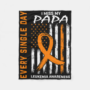 Sympathy Gifts Loss Of Papa Orange Leukaemia Aware Fleece Blanket