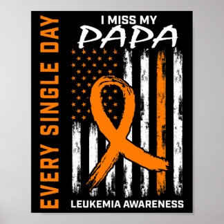 Sympathy Gifts Loss of Papa Orange Leukaemia Aware Poster