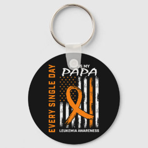 Sympathy Gifts Loss of Papa Orange Leukemia Awaren Key Ring