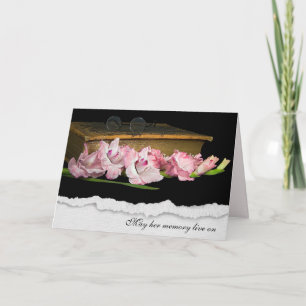 Sympathy Gladiolus on Old Bible Card