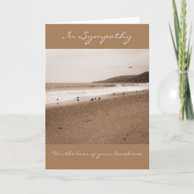 Sympathy Greeting Card with Ocean Scene (Front)