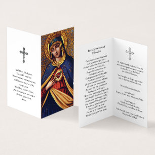 Sympathy Holy Cards Mary   Immaculate Heart