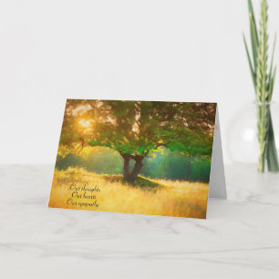 sympathy impressionistic tree in golden sunlight card