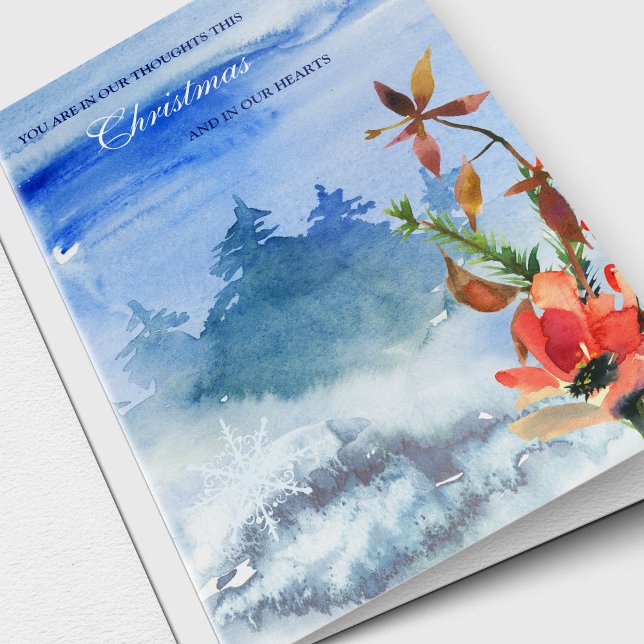 Sympathy In Our Thoughts Memorial  Holiday Card (In Our Thoughts Memorial Sympathy Thinking of You Card)