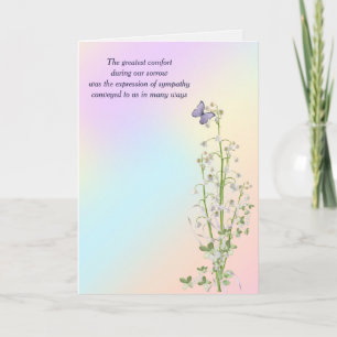 Sympathy Lily of the Valley With Butterfly Card