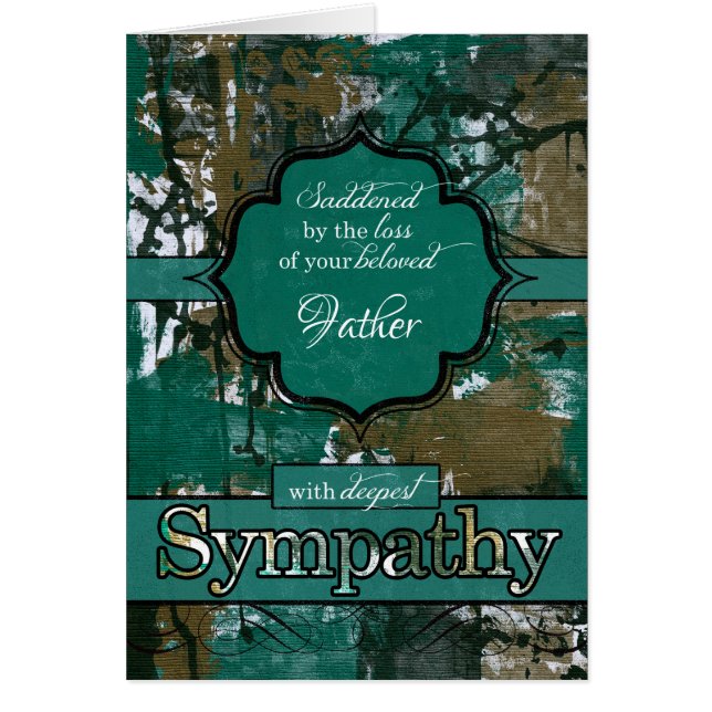 Sympathy Loss of a Father Teal Urban Graffiti (Front)