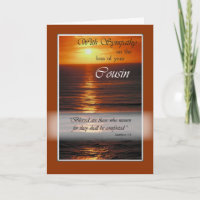 Sympathy Loss of Cousin, Sunset Over Ocean, Relig