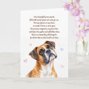 Sympathy Loss of Dog Boxer Type Spiritual Card