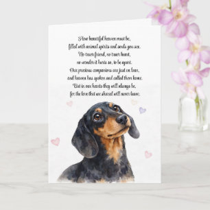 Sympathy Loss of Dog Dachshund Spiritual Poem Card