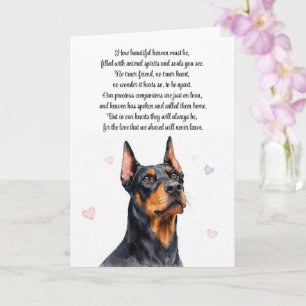 Sympathy Loss of Dog Doberman Breed Condolences Card