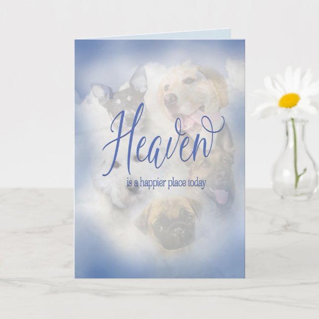 Sympathy, Loss of Dog, Heavenly Dogs Card (Small Plant)