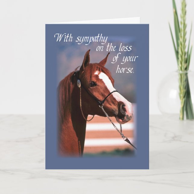 Sympathy Loss of Horse, Blue Card (Front)
