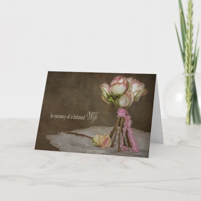 Sympathy Loss of Wife Rose Bouquet Card (Front)