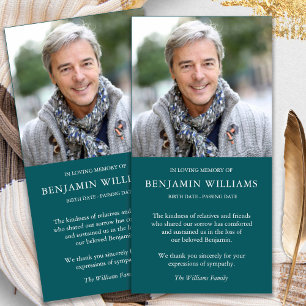 Sympathy Loss Photo Jade Funeral Thank You Cards