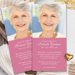 Sympathy Loss Photo Rose Funeral Thank You Cards