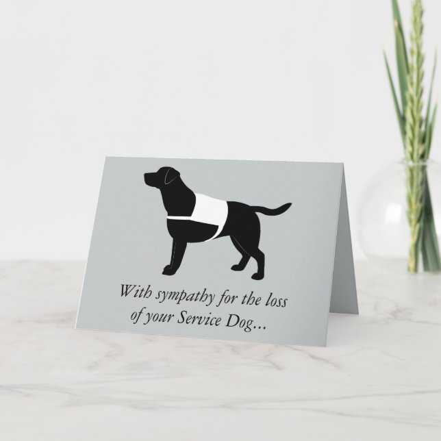 Sympathy Loss Service Black Labrador Retriever Card (Front)