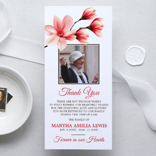 Sympathy Loving Memory Magnolia THANK YOU Photo