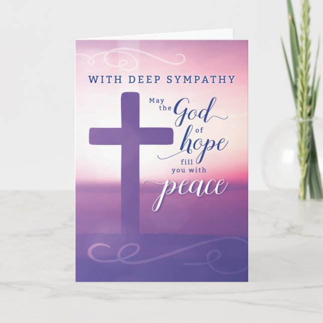 Sympathy May the God of Hope Fill You with Peace Card (Front)