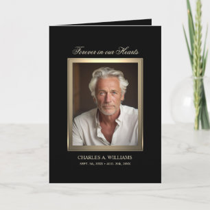 Sympathy Memorial Elegant Gold PHOTO Thank You Card