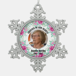 Sympathy Memorial In Loving Memory [customise] Snowflake Pewter Christmas Ornament