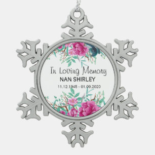 Sympathy Memorial In Loving Memory [customise] Snowflake Pewter Christmas Ornament