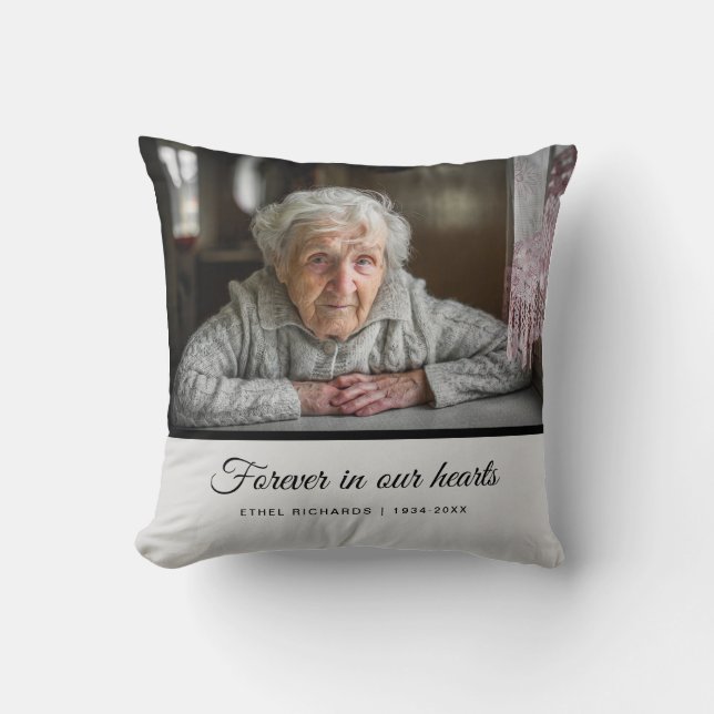 Sympathy Memorial In Loving Memory | Photo Cushion (Front)