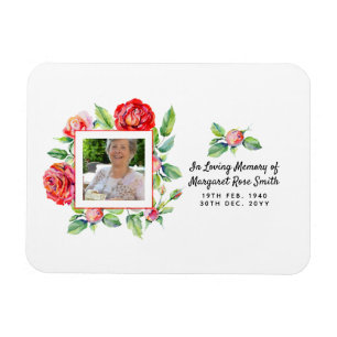 Sympathy Memorial PHOTO Bereavement Loss Roses Magnet