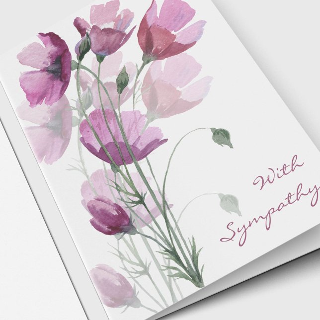 Sympathy Memorial Soft Petals Funeral Thank You Card (Soft Petals Memorial Sympathy Funeral Thank You Cards)