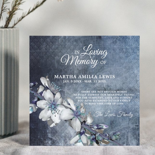 Sympathy Memory Flower Blue Floral THANK YOU (Creator Uploaded)