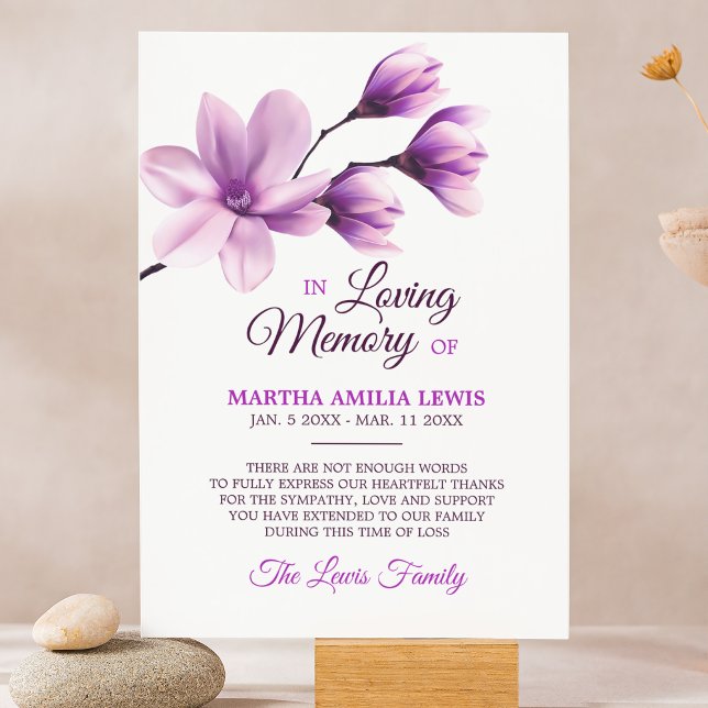 Sympathy Memory Flower Purple Magnolia THANK YOU (Creator Uploaded)