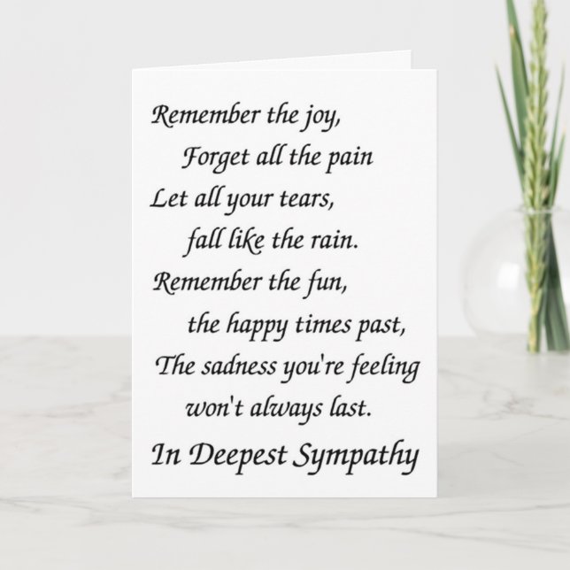 SYMPATHY MESSAGE TO FAMILY OR FRIEND HOLIDAY CARD (Front)