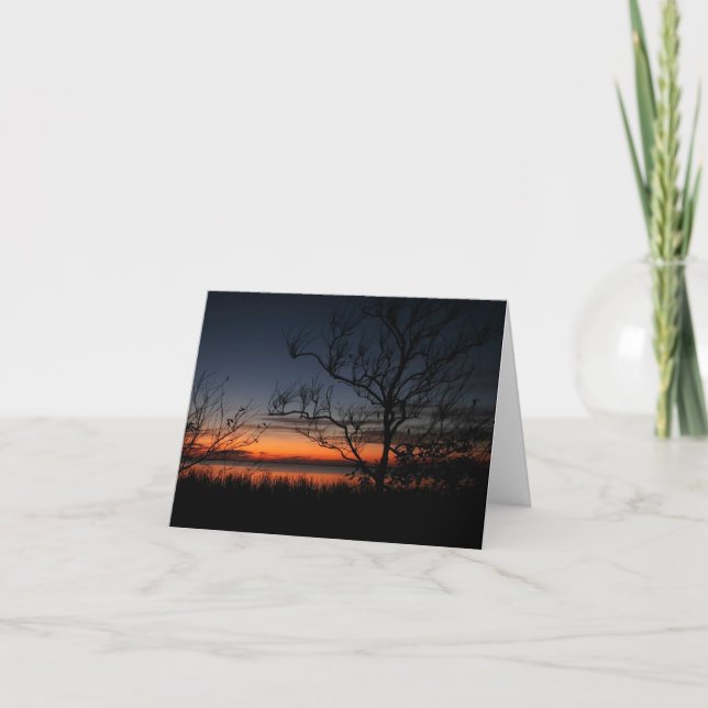 Sympathy Message With Sunset, Trees And Water Card (Front)