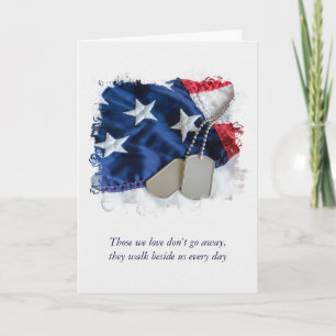 Sympathy Military Dog Tags on Flag  Card