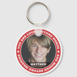 Sympathy Modern Simple Custom Photo Keepsake Key Ring