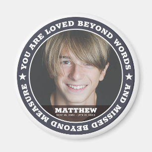 Sympathy Modern Simple Custom Photo Keepsake Magnet