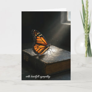 Sympathy Monarch Butterfly On a Holy Bible Card