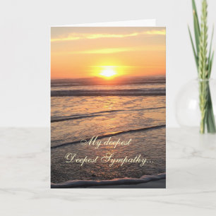Sympathy Ocean beach and sunset Card