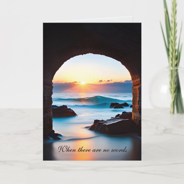 Sympathy Ocean Sunrise with Stone Arch Card (Front)